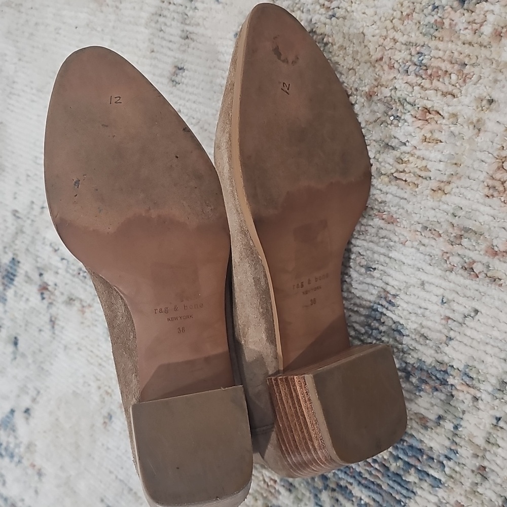 Rag & Bone Rover Seude Ankle Boots Size 38 Tan Color - Picture 2 of 9